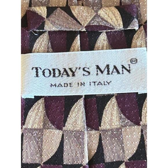 Vintage Today’s Man Silk Tie Lot (2) – Made in Italy – Bold Geometric Patterns - Picture 4 of 5